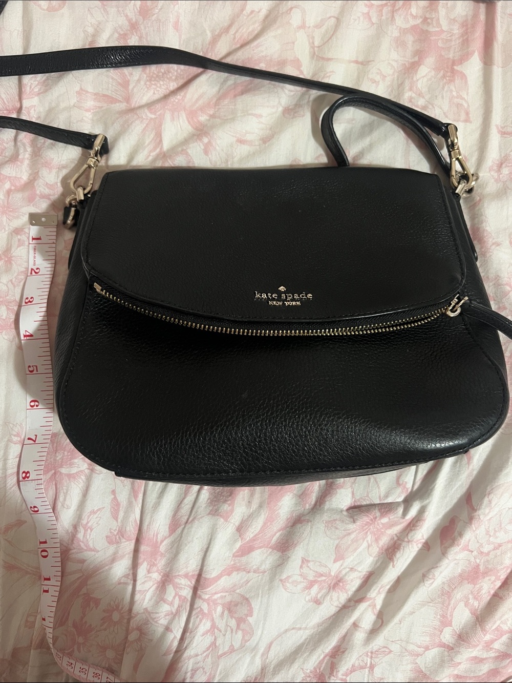 kate spade Black Pebbled Leather Crossbody with Gold Hardware - Picture 6 of 7